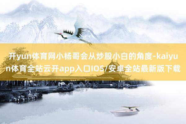开yun体育网小杨哥会从炒股小白的角度-kaiyun体育全站云开app入口IOS/安卓全站最新版下载
