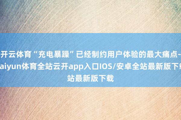 开云体育“充电暴躁”已经制约用户体验的最大痛点-kaiyun体育全站云开app入口IOS/安卓全站最新版下载