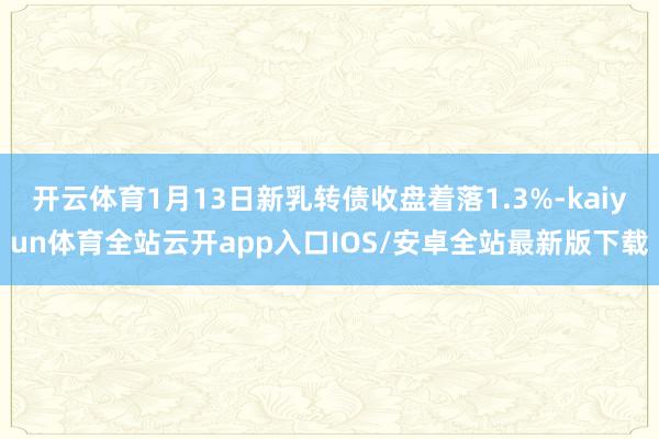 开云体育1月13日新乳转债收盘着落1.3%-kaiyun体育全站云开app入口IOS/安卓全站最新版下载