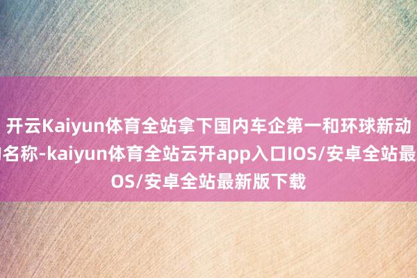开云Kaiyun体育全站拿下国内车企第一和环球新动力销冠的名称-kaiyun体育全站云开app入口IOS/安卓全站最新版下载