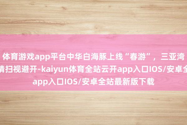 体育游戏app平台中华白海豚上线“春游”，三亚湾海域过往船只请扫视避开-kaiyun体育全站云开app入口IOS/安卓全站最新版下载
