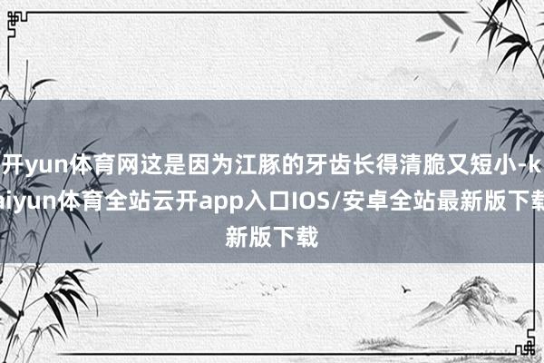 开yun体育网这是因为江豚的牙齿长得清脆又短小-kaiyun体育全站云开app入口IOS/安卓全站最新版下载