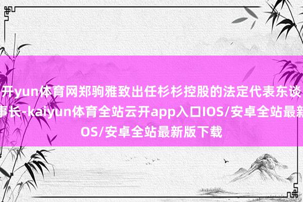 开yun体育网郑驹雅致出任杉杉控股的法定代表东谈主及董事长-kaiyun体育全站云开app入口IOS/安卓全站最新版下载
