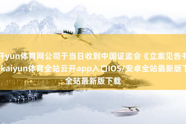 开yun体育网公司于当日收到中国证监会《立案见告书》-kaiyun体育全站云开app入口IOS/安卓全站最新版下载
